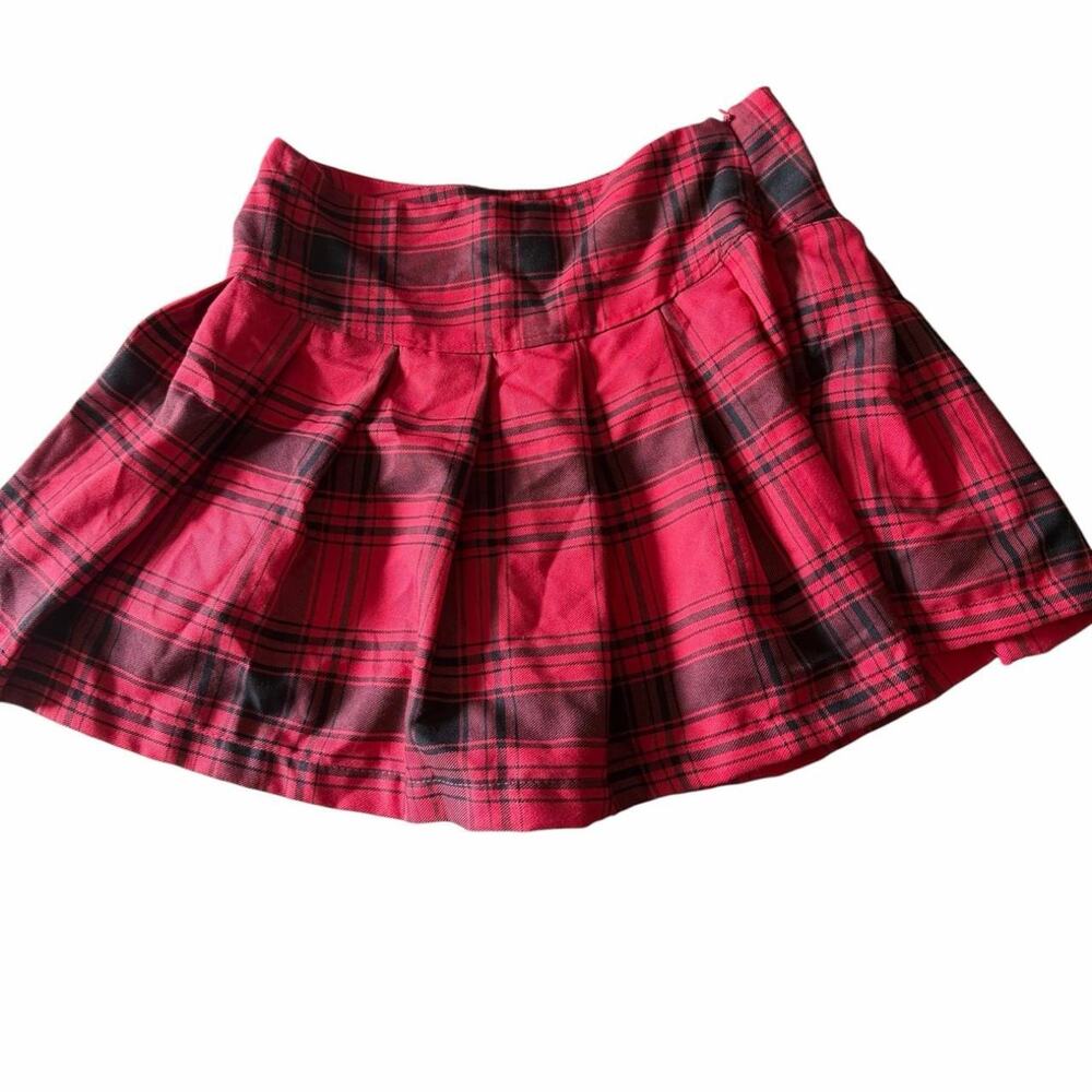 Red Plaid Pleated Mini Skirt Major 90s and y2k Vibes NWT